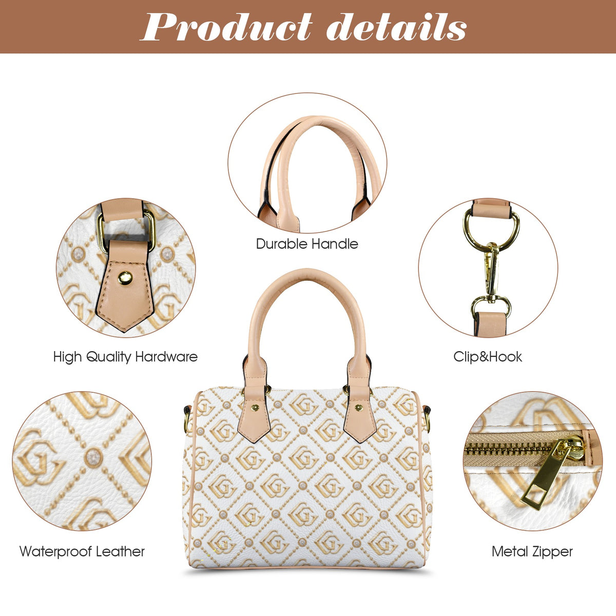 GG Tan Custom Handbag-Khaki Handle